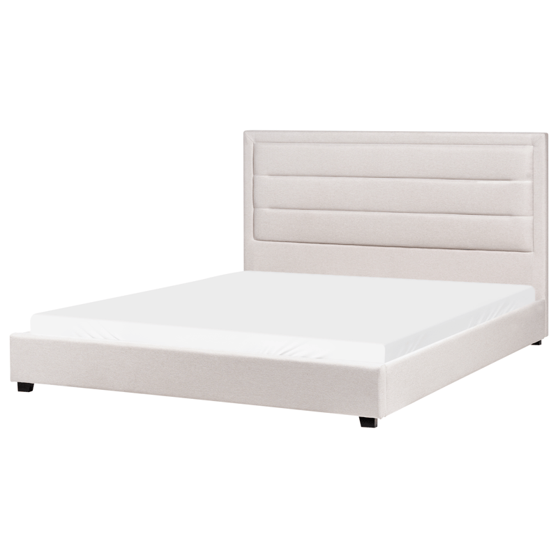 Dobbelseng med lamellram Rouen 180x200 cm, Lys beige