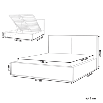 Dobbelseng Moissac 180x200 cm - Svart - Møbler - Senger - Senger med oppbevaring