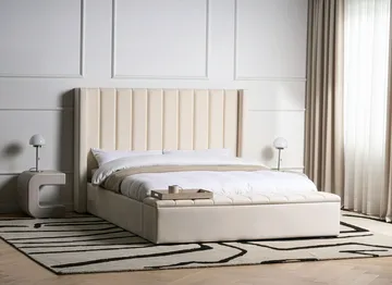 Dobbelseng Noyers 160x200 cm - Off-White - Møbler - Senger - Senger med oppbevaring