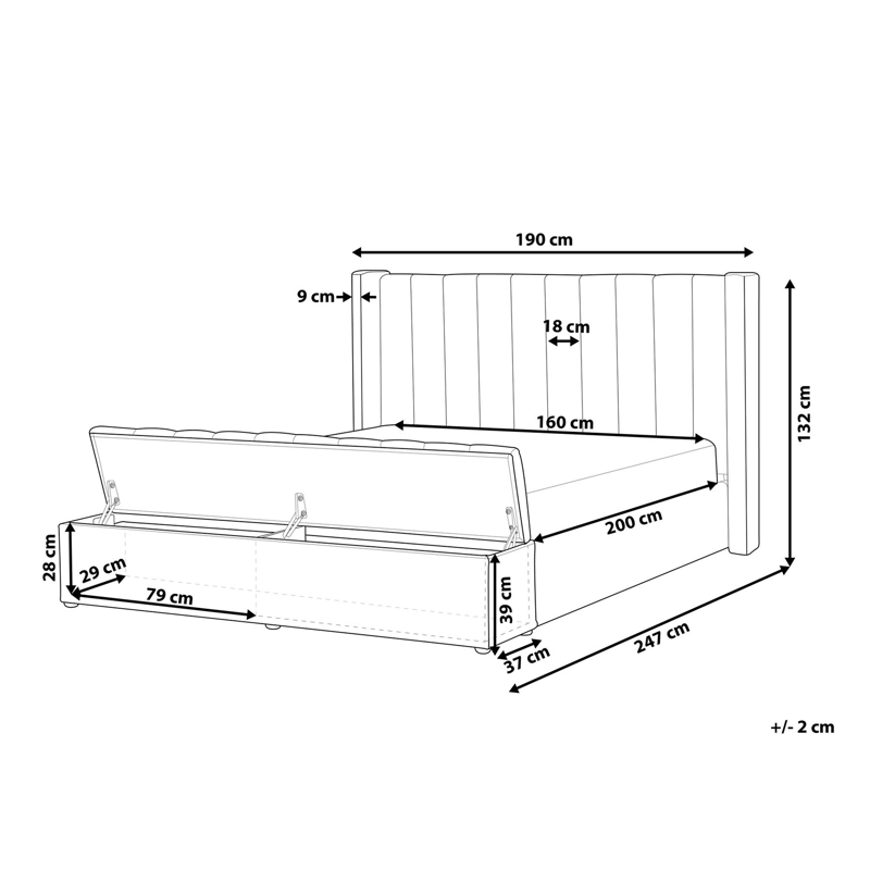 Dobbelseng Noyers 160x200 cm - Off-White - Møbler - Senger - Senger med oppbevaring
