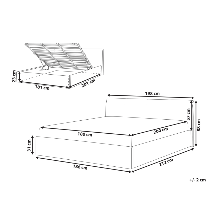Dobbelseng Orbey 180x200 cm - Brun - Møbler - Senger - Senger med oppbevaring