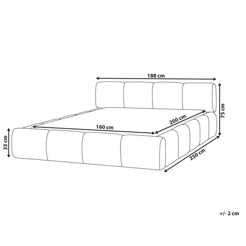 Dobbelseng Orville 160x200 cm - Off-White - Møbler - Senger - Sengeramme & sengestamme