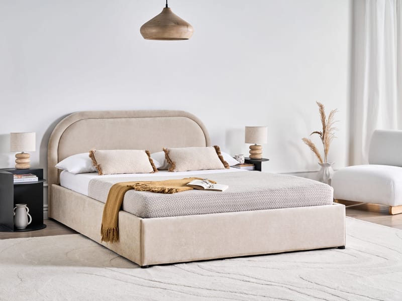 Dobbelseng Quillien 140x200 cm - Lys beige - Møbler - Senger - Senger med oppbevaring