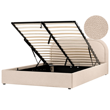Dobbelseng Quillien 160x200 cm - Beige - Møbler - Senger - Senger med oppbevaring