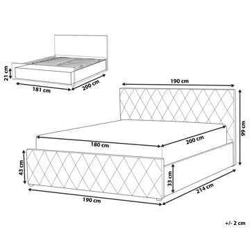 Dobbelseng Rochefort 180x200 cm - Beige - Møbler - Senger - Senger med oppbevaring