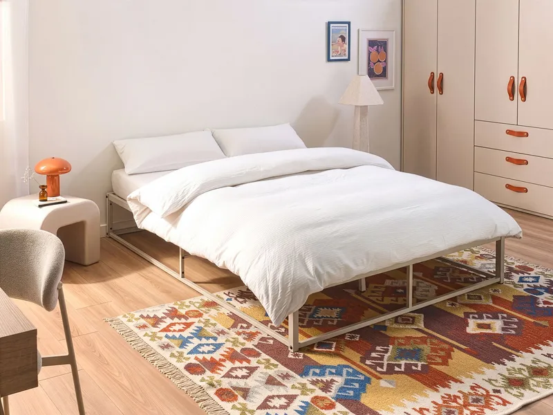 Dobbelseng Viry 140x200 - Lys beige - Møbler - Senger - Sengeramme & sengestamme