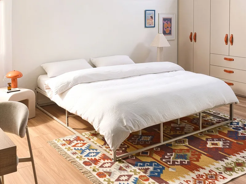 Dobbelseng Viry 180x200 - Lys beige - Møbler - Senger - Sengeramme & sengestamme