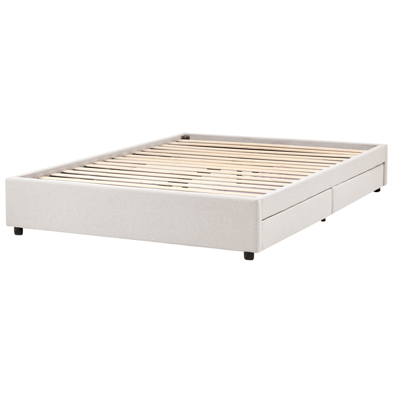 Dobbelseng Prades 160x200 cm - Lys beige - Møbler - Senger - Senger med oppbevaring