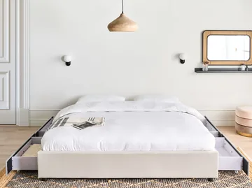 Dobbelseng Prades 180x200 cm - Lys beige - Møbler - Senger - Senger med oppbevaring