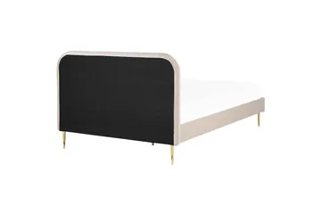 Dobbeltseng i fløyel 140 x 200 Beige FLAYAT - Møbler - Senger - Sengeramme & sengestamme