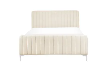 Dobbeltseng Lunan med lamellram Beige-Sølv, 140x200 cm - Beige-Sølv, 140x200 cm - Møbler - Senger - Dobbeltsenger