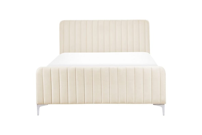 Dobbeltseng Lunan med lamellram Beige-Sølv, 140x200 cm - Beige-Sølv, 140x200 cm - Møbler - Senger - Dobbeltsenger