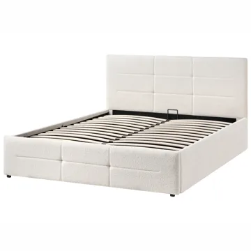 Dobbeltseng Massognes 140x200 cm - Off-White - Møbler - Senger - Senger med oppbevaring