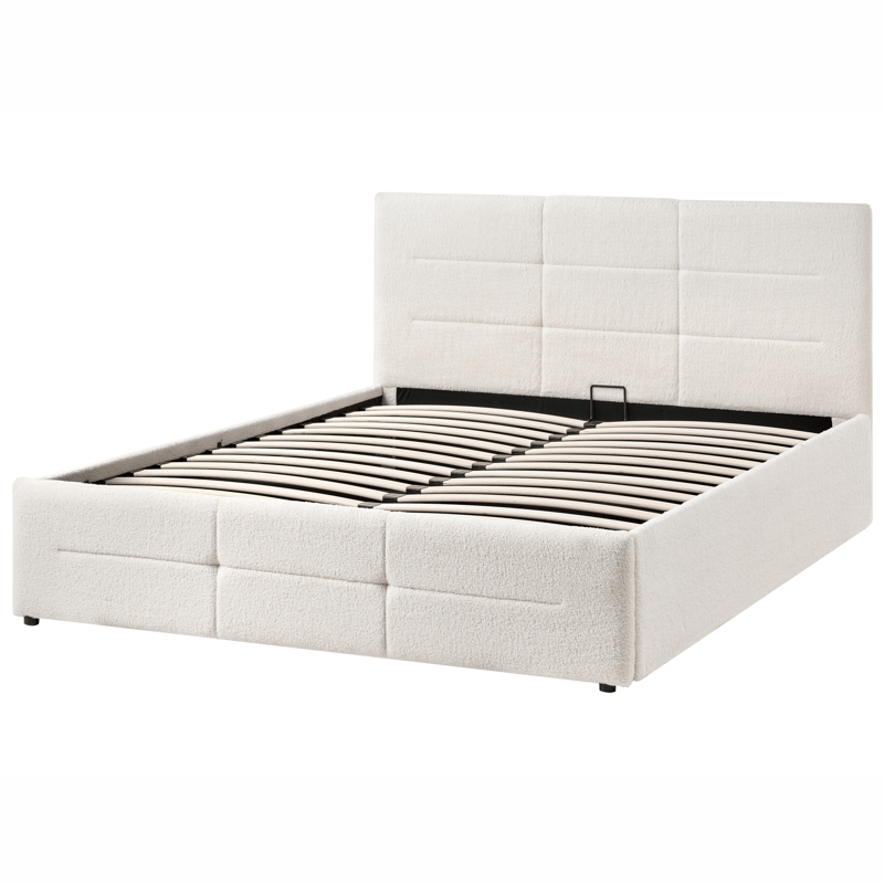 Dobbeltseng Massognes 140x200 cm - Off-White - Møbler - Senger - Senger med oppbevaring