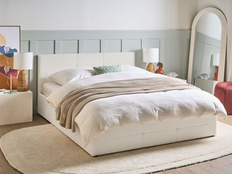 Dobbeltseng Massognes 160x200 cm - Off-White - Møbler - Senger - Senger med oppbevaring
