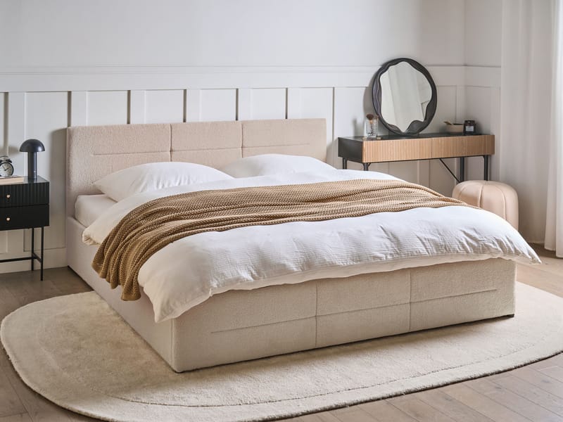 Dobbeltseng Massognes 180x200 cm - Beige - Møbler - Senger - Senger med oppbevaring