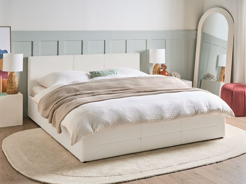 Dobbeltseng Massognes 180x200 cm - Off-White - Møbler - Senger - Senger med oppbevaring