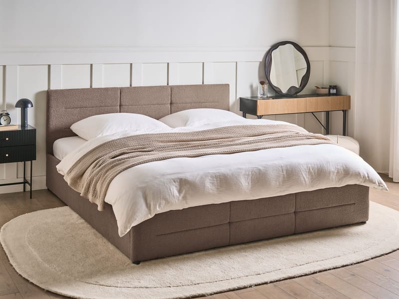 Dobbeltseng Massognes 180x200 cm - Taupe - Møbler - Senger - Senger med oppbevaring