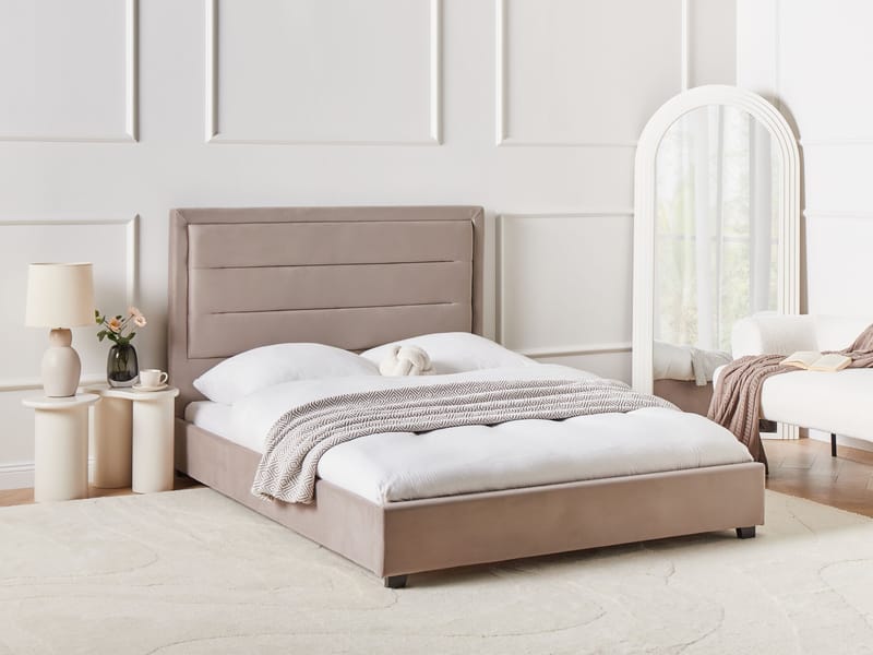 Dobbeltseng med lamellramme Rouen 140x200 cm - Taupe - Møbler - Senger - Sengeramme & sengestamme
