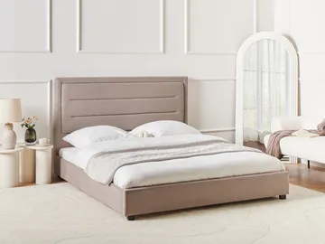 Dobbeltseng med lamellramme Rouen 160x200 cm - Taupe - Møbler - Senger - Sengeramme & sengestamme