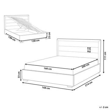 Dobbeltseng med oppbevaring Rouen 160x200 cm - Lys beige - Møbler - Senger - Senger med oppbevaring