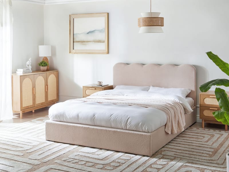 Dobbeltseng Nanterre 160x200 cm - Beige - Møbler - Senger - Senger med oppbevaring