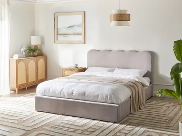 Dobbeltseng Nanterre 160x200 cm - Taupe - Møbler - Senger - Senger med oppbevaring