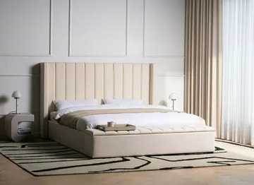 Dobbeltseng Noyers 180x200 cm - Off-White - Møbler - Senger - Senger med oppbevaring