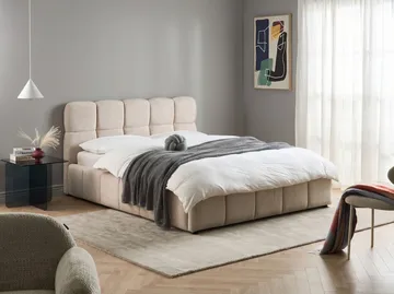 Dobbeltseng Noyon 160x200 cm - Lys beige - Møbler - Senger - Senger med oppbevaring