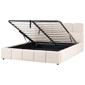 Dobbeltseng Noyon 180x200 cm - Lys beige - Møbler - Senger - Senger med oppbevaring