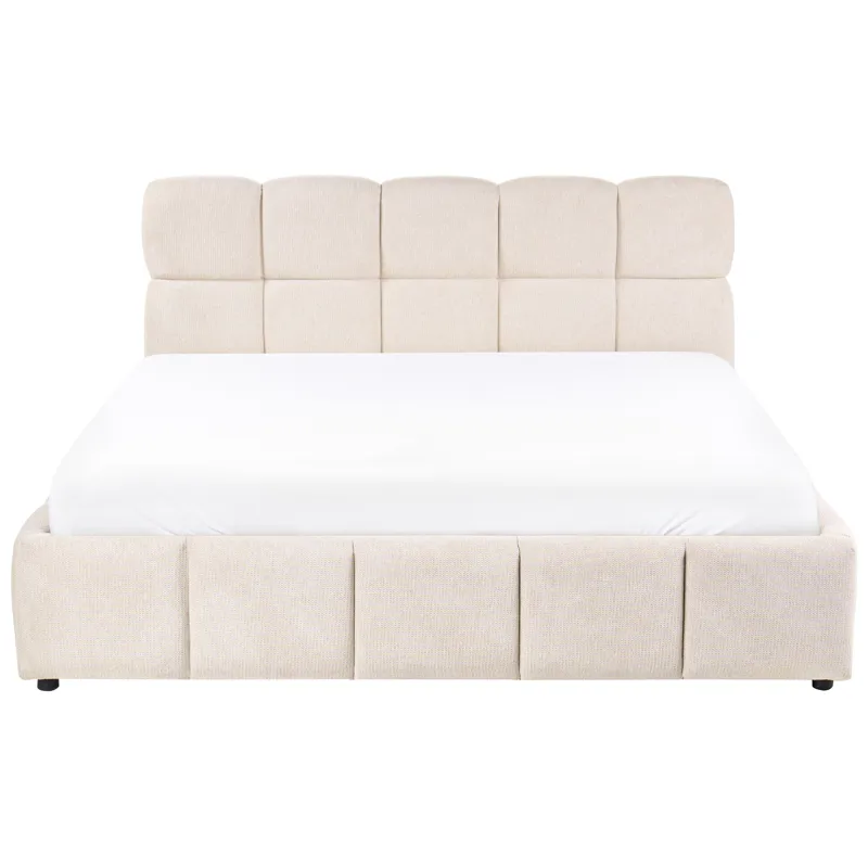 Dobbeltseng Noyon 180x200 cm - Lys beige - Møbler - Senger - Senger med oppbevaring