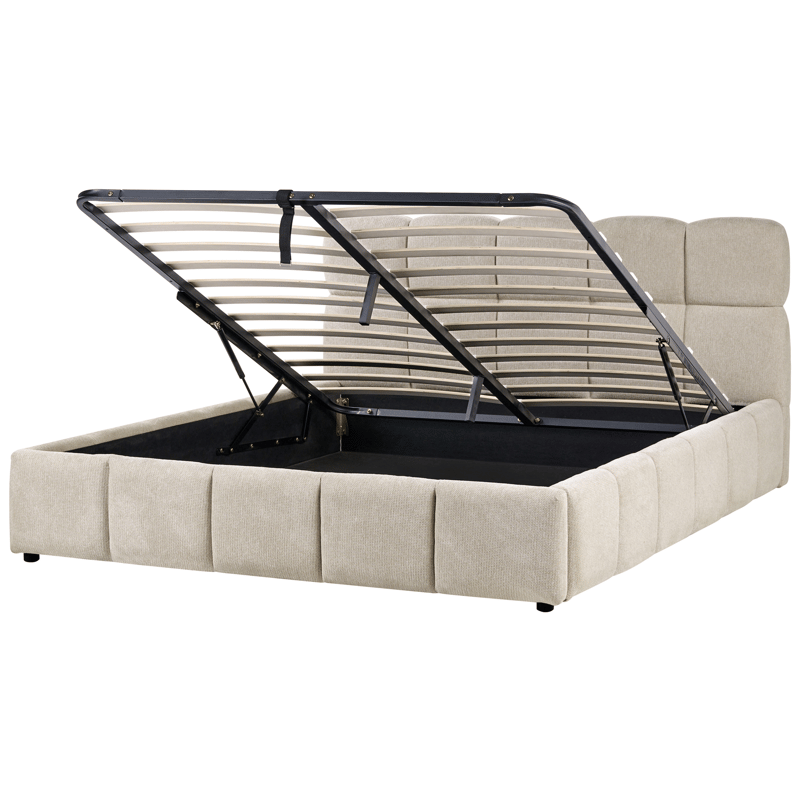 Dobbeltseng Noyon 180x200 cm - Taupe - Møbler - Senger - Senger med oppbevaring
