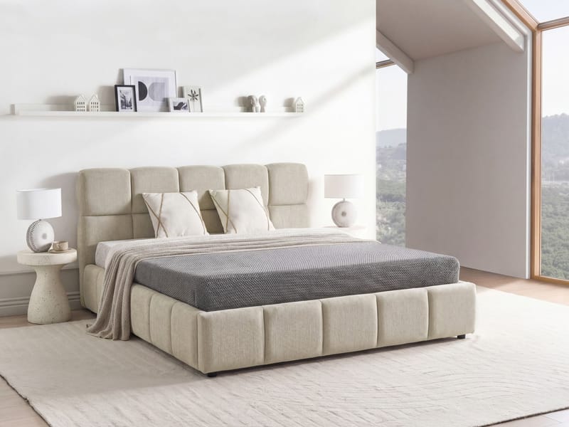 Dobbeltseng Noyon 180x200 cm - Taupe - Møbler - Senger - Senger med oppbevaring
