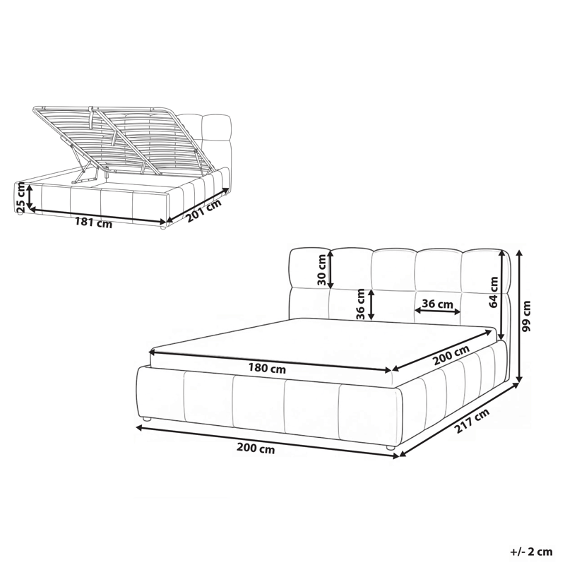 Dobbeltseng Noyon 180x200 cm - Taupe - Møbler - Senger - Senger med oppbevaring