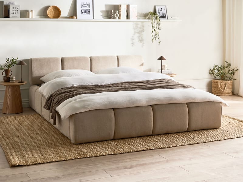 Dobbeltseng Orville 160x200 cm - Taupe - Møbler - Senger - Sengeramme & sengestamme