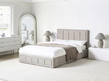 Dobbeltseng Quiberon 140x200 cm - Taupe - Møbler - Senger - Senger med oppbevaring