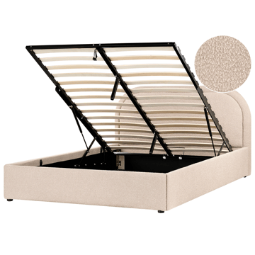 Dobbeltseng Quillien 140x200 cm - Beige - Møbler - Senger - Senger med oppbevaring