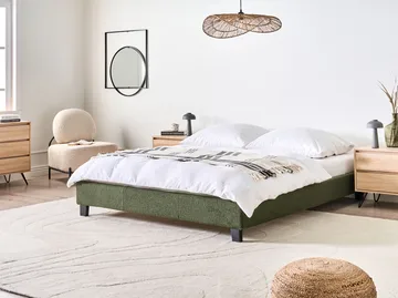 Dobbeltseng Roanne 160x200 cm - Mørkegrønn - Møbler - Senger - Sengeramme & sengestamme