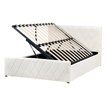 Dobbeltseng Rochefort 140x200 cm - Off-white - Møbler - Senger - Senger med oppbevaring