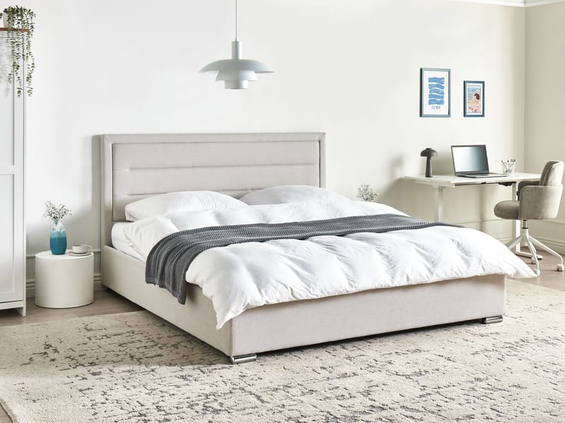 Dobbeltseng Rouen 180x200 cm - Lys beige - Møbler - Senger - Senger med oppbevaring