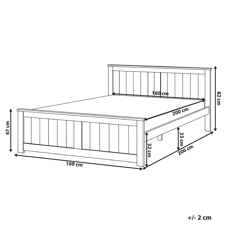 Dobbeltseng Sabran 160x200 - Hvit - Møbler - Senger - Sengeramme & sengestamme