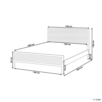 Dobbeltseng Salernas 140x200 cm - Lysebrun - Møbler - Senger - Sengeramme & sengestamme
