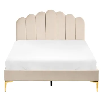 Dobbeltseng Sauvian 120x200 cm - Beige - Møbler - Senger - Sengeramme & sengestamme