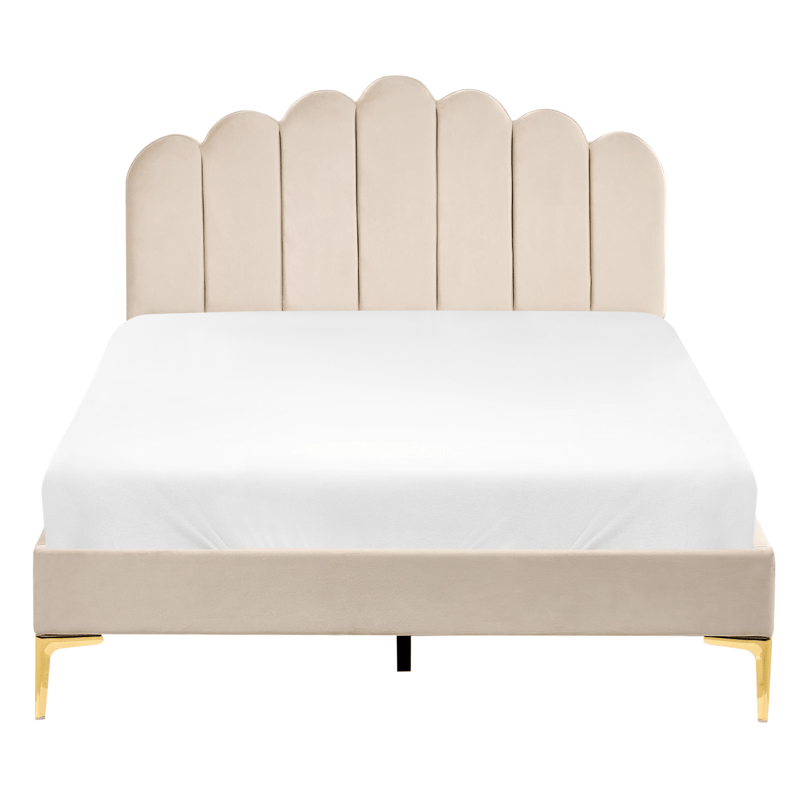 Dobbeltseng Sauvian 120x200 cm - Beige - Møbler - Senger - Sengeramme & sengestamme