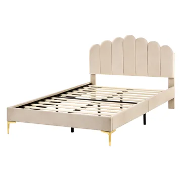 Dobbeltseng Sauvian 120x200 cm - Beige - Møbler - Senger - Sengeramme & sengestamme