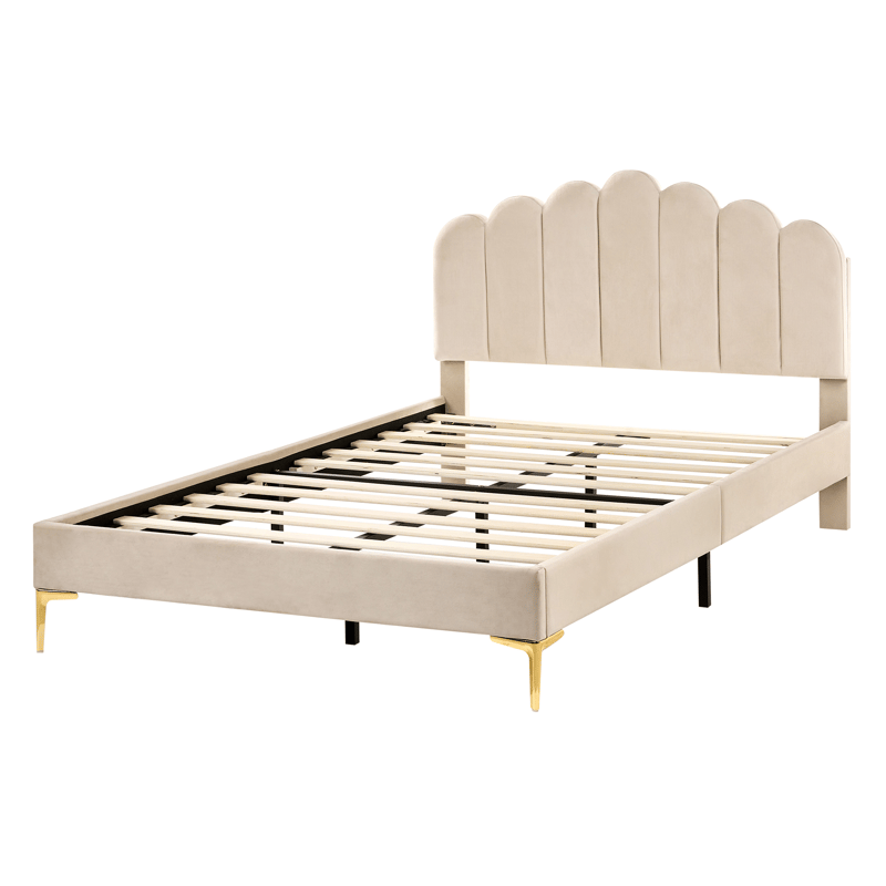 Dobbeltseng Sauvian 120x200 cm - Beige - Møbler - Senger - Sengeramme & sengestamme