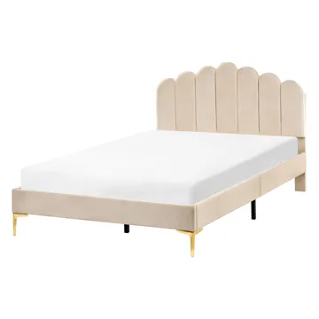 Dobbeltseng Sauvian 120x200 cm - Beige - Møbler - Senger - Sengeramme & sengestamme