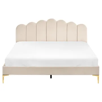 Dobbeltseng Sauvian 160x200 cm - Beige - Møbler - Senger - Sengeramme & sengestamme