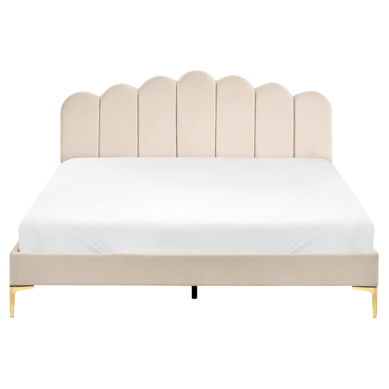 Dobbeltseng Sauvian 160x200 cm - Beige - Møbler - Senger - Sengeramme & sengestamme