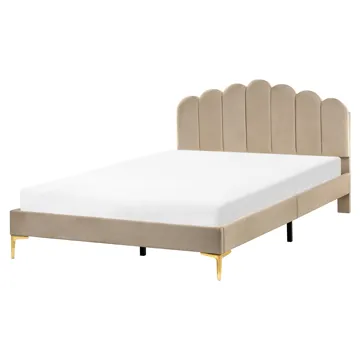 Dobbeltseng Sauvian 160x200 cm - Taupe - Møbler - Senger - Sengeramme & sengestamme